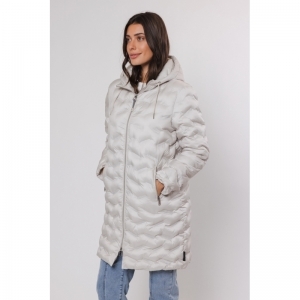 Hooded coat with zipper - Birch