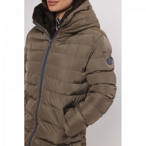 Long padded hooded coat with f - Hunter