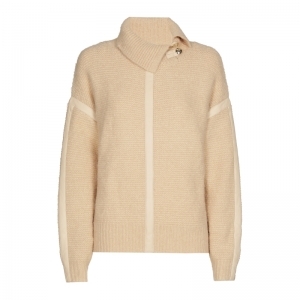 losvallende pull met ecoleder 94 Ivory