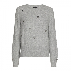 cosy pull met hartjes effect 16 Light Grey