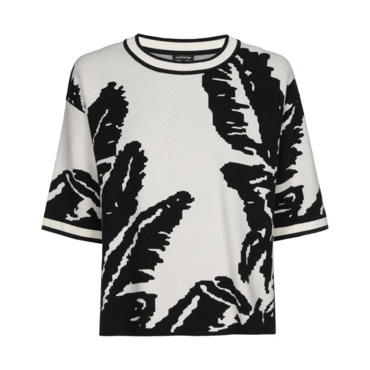 Fantasie trui met bladmotief i 19 Multicolor