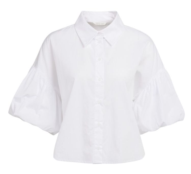 Blouse with voluminous balloon 00000 PURE WHIT