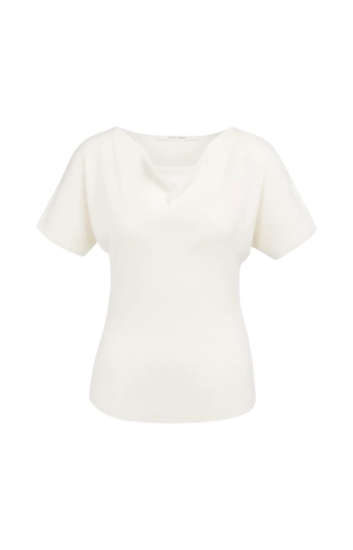 Knitted top with short sleeves 00000 PURE WHIT