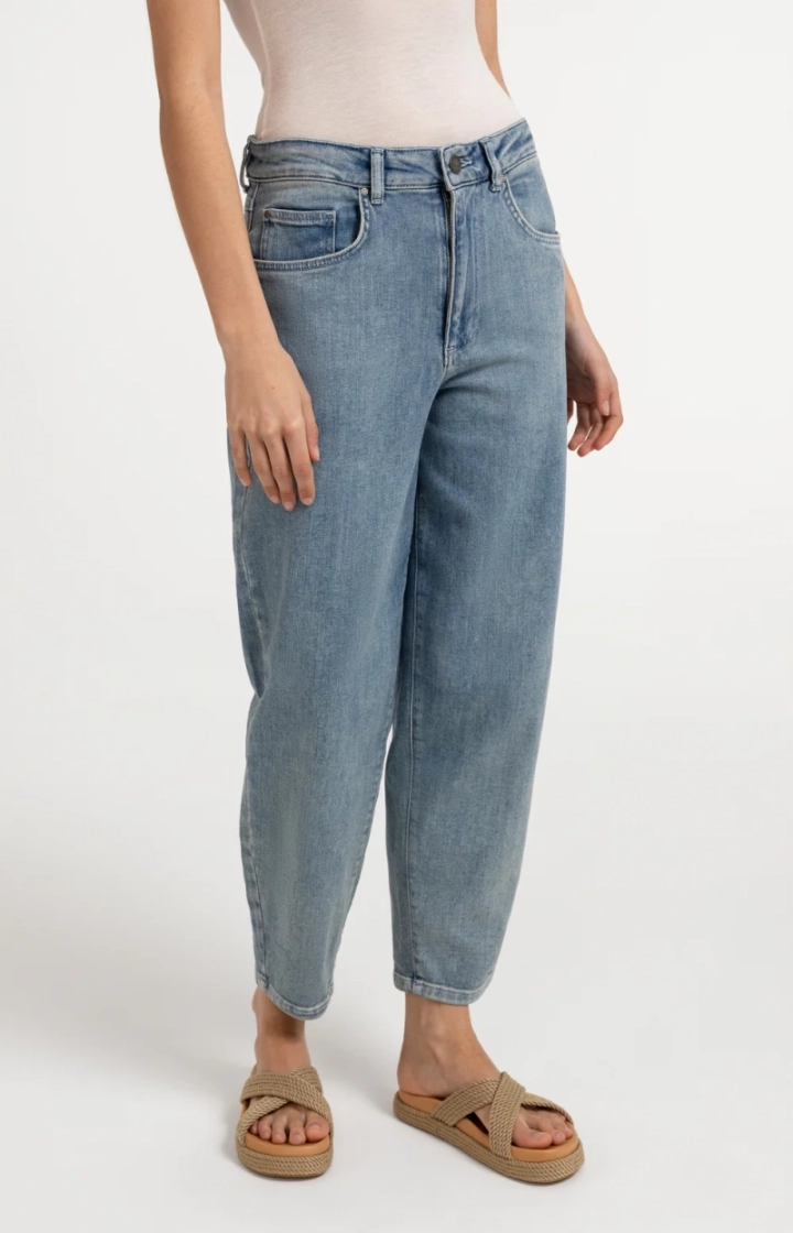 Denim trousers with loose fit 99025 MID BLUE
