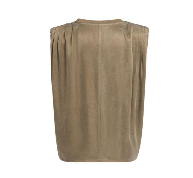 Sleeveless top with shoulder p 90617 TEAK BROW