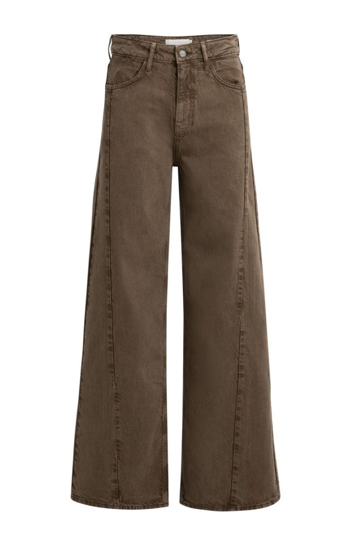 High waist wide leg denim - L3 91119 COCOA BRO