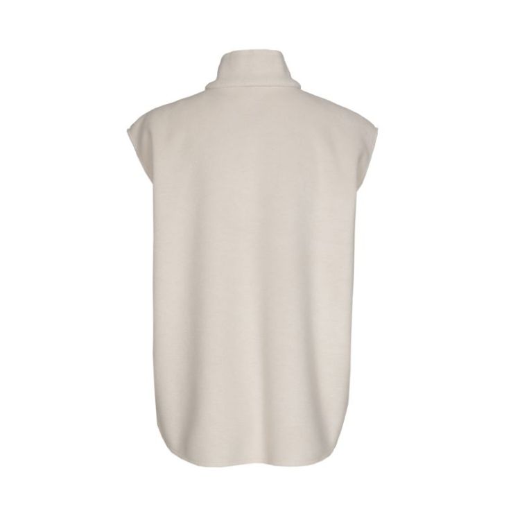 Mouwloze jas in zachte velvets 93 Cream