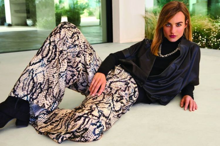 Palazzo broek, elastic waist 39 Multi Color