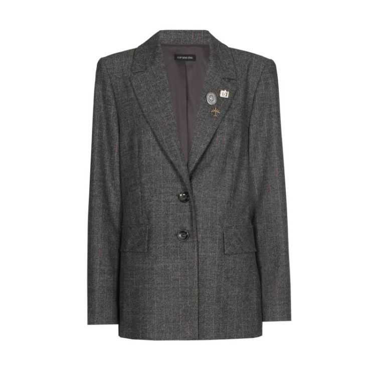 City chic blazer met pins 12 Grijs
