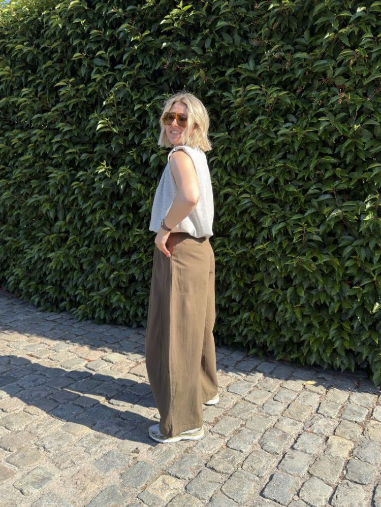 wide leg balloon pants kaki